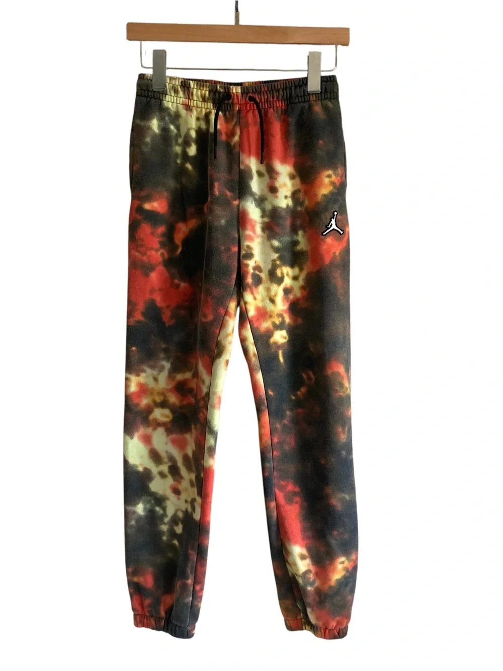 Jordan Smoke Orange Black Tie-Dye Kids Crewneck Sweatshirt & Joggers Set